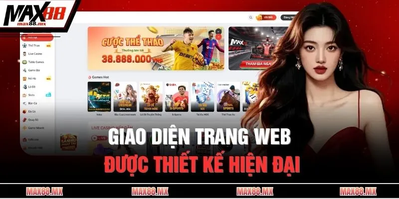 Giao diện trang web được thiết kế hiện đại